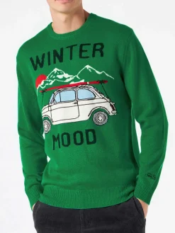 Herrenpullover mit Autoaufdruck