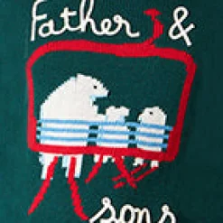 Herrenpullover mit Bären-Stickerei