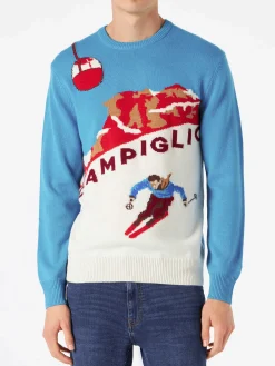 Herrenpullover mit Campiglio-Postkarte