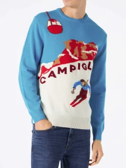 Herrenpullover mit Campiglio-Postkarte