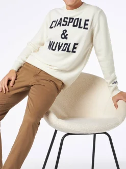 Herrenpullover mit Ciaspole e Nuvole-Aufdruck