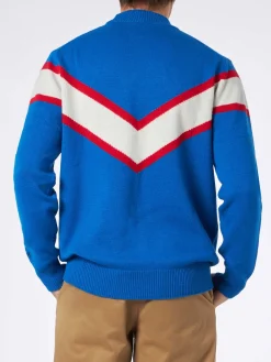 Herrenpullover mit halbem Rollkragen und Après-Ski-King-Stickerei