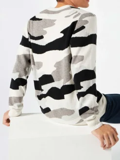 Herrenpullover mit Off-Piste-Team-Camouflage-Print