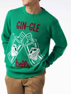 Herrenpullover mit Rundhalsausschnitt und GIN-GLE-bells-Jacquard-Print