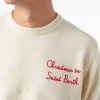Herrenpullover mit Rundhalsausschnitt und „Christmas in Saint Barth“-Stickerei
