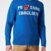 Herren-Pullover mit Rundhalsausschnitt und Mi sono sbagliato-Jacquard-Print