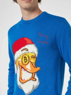 Herren-Pullover mit Rundhalsausschnitt und Crypto Ducky-Jacquard-Print | CRYPTO PUPPETS SONDERAUSGABE