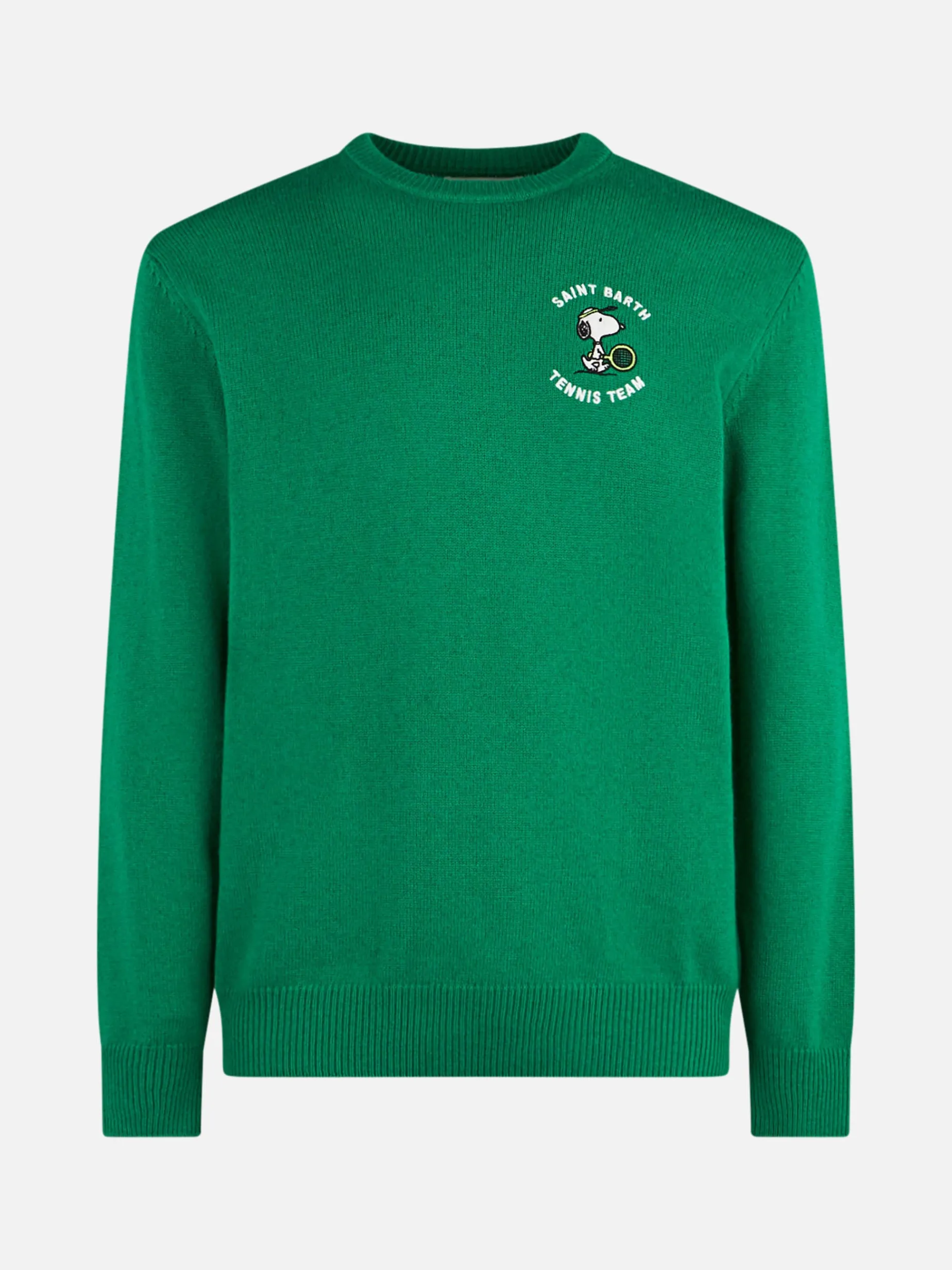 Herrenpullover mit Rundhalsausschnitt und Snoopy-Tennis-Jacquard-Print | SNOOPY – ©PEANUTS SONDERAUSGABE
