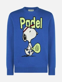 Herrenpullover mit Rundhalsausschnitt und Snoopy Padel-Jacquard-Print | SNOOPY – ©PEANUTS SONDERAUSGABE