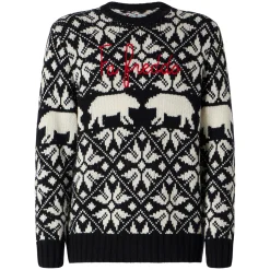 Herrenpullover mit Rundhalsausschnitt und norwegischem Muster