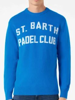 Herrenpullover mit St. Barth Padel Club-Schriftzug