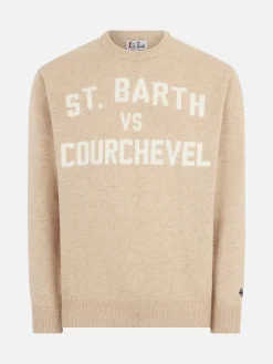 Herrenpullover mit St. Barth VS Courchevel-Aufdruck