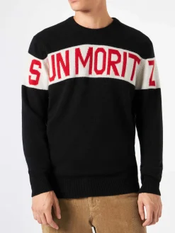 Herrenpullover mit Sun Moritz-Aufdruck