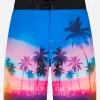 Herren-Surfshorts aus Komfort und Stretch mit Palmenprint
