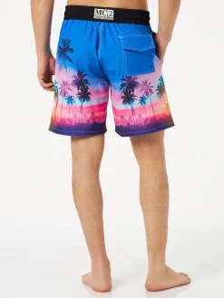 Herren-Surfshorts aus Komfort und Stretch mit Palmenprint