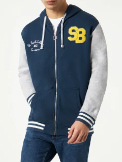 Herren-Sweatshirt aus Baumwolle mit Aufnäher und Stickerei