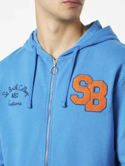 Herren-Sweatshirt aus Baumwolle mit Aufnäher und Stickerei