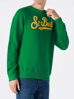 Herren-Sweatshirt mit Rundhalsausschnitt und Frottee-Logo