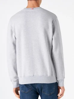Herren-Sweatshirt mit Rundhalsausschnitt und Frottee-Logo