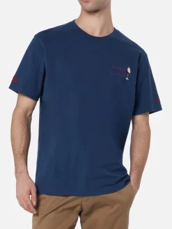 Herren-T-Shirt Arnott aus schwerer Baumwolle mit Lavateje er vino-Stickerei | VACANZE DI NATALE SONDERAUSGABE