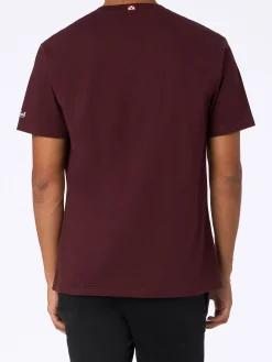 Herren-T-Shirt Arnott aus schwerer Baumwolle mit Stickerei „Birra chiara amicizia lunga“.