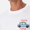 Herren-T-Shirt aus Baumwolle mit platziertem Fiat 500-Aufdruck und Stickerei | FIAT 500 SONDEREDITION