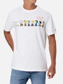 Herren-T-Shirt aus Baumwolle mit Peanuts-Aufdruck und Stickerei | SNOOPY PEANUTS™ SONDEREDITION
