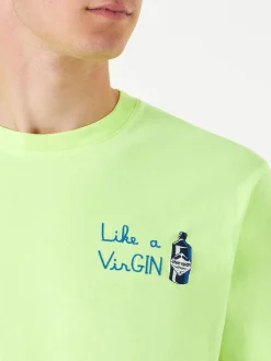 Herren-T-Shirt aus Baumwolle mit „Like a VirGIN“-Stickerei