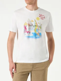 Herren-T-Shirt aus Baumwolle mit Mykonos-Aufdruck