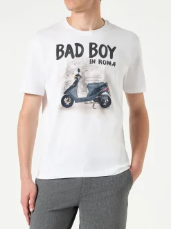 Herren-T-Shirt aus Baumwolle mit „Bad Boy in Roma“-Aufdruck