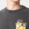 Herren-T-Shirt aus Baumwolle mit „Captain Duck“-Aufdruck auf Vorder- und Rückseite | CRYPTO PUPPETS® SONDERAUSGABE