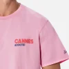 Herren-T-Shirt aus Baumwolle mit platziertem „Cannes Addicted“-Postkartendruck