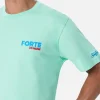 Herren-T-Shirt aus Baumwolle mit platziertem Forte dei Marmi-Postkartendruck