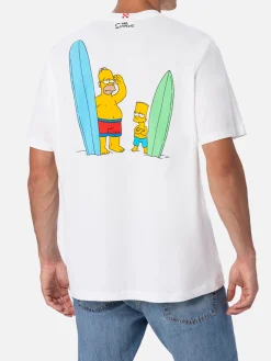 Herren-T-Shirt aus Baumwolle mit The Simpson-Stickerei vorne und Aufdruck hinten | DIE SIMPSON-SONDERAUSGABE
