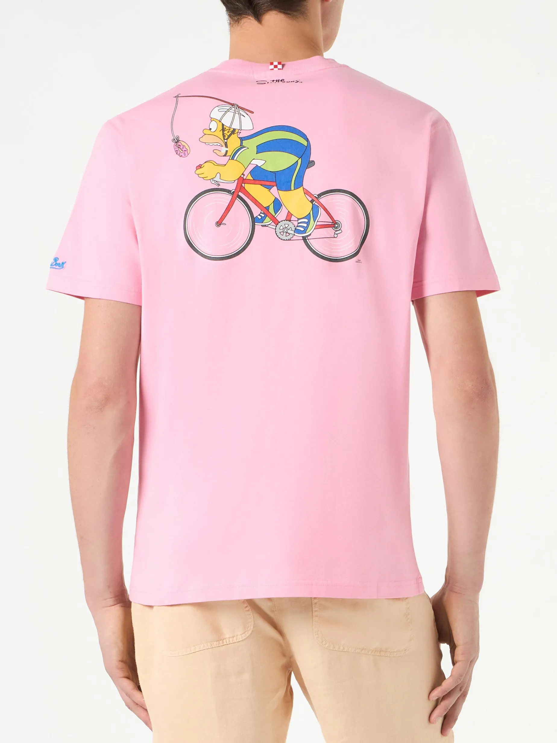 Herren-T-Shirt aus Baumwolle mit Radsport-Homer-Simpson-Aufdruck | DIE SIMPSONS-SONDERAUSGABE