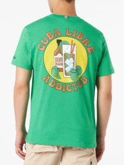 Herren-T-Shirt aus Baumwolle mit „Cuba Libre Addicted“-Aufdruck