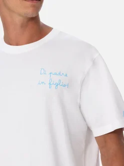 Herren-T-Shirt aus Baumwolle mit Di Padre in Figlio-Stickerei | SS LAZIO SONDERAUSGABE