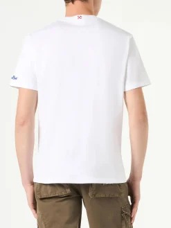 Herren-T-Shirt aus Baumwolle mit Estathé Summer Mood-Aufdruck und Stickerei | Estathé® Sonderedition