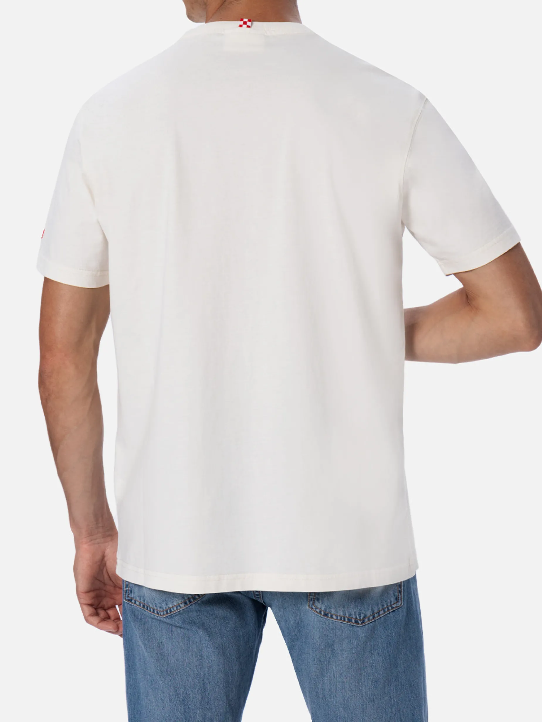 Herren-T-Shirt aus Baumwolle mit Panda-Aufdruck und Stickerei | FIAT PANDA SPECIAL EDITION