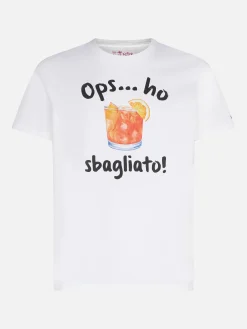 Herren-T-Shirt aus Baumwolle mit Sbagliato-Getränkeaufdruck