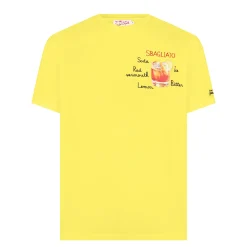Herren-T-Shirt aus Baumwolle mit Sbagliato-Glasdruck