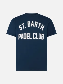 Herren-T-Shirt aus Baumwolle im Vintage-Stil mit St. Barth Padel Club-Aufdruck