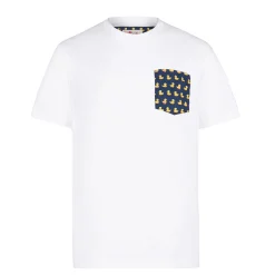 Herren-T-Shirt aus Baumwolle mit Enten-Print auf der Tasche