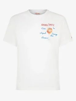 Herren-T-Shirt aus Baumwolle mit Aperol Spritz-Stickerei vorne | APEROL SONDEREDITION