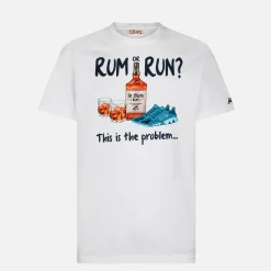Herren-T-Shirt aus Baumwolle mit Rum or Run-Aufdruck