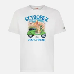Herren-T-Shirt aus Baumwolle mit St. Tropez-Vespa-Aufdruck | VESPA® SONDEREDITION
