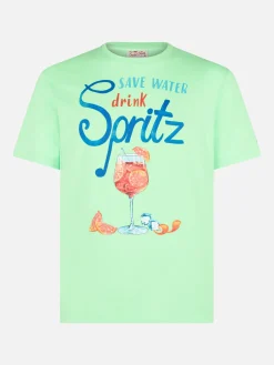 Herren-T-Shirt aus Baumwolle mit Spritz-Print
