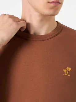 Herren-T-Shirt aus brauner Baumwolle