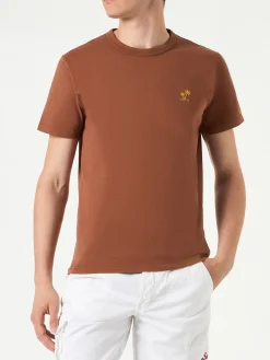 Herren-T-Shirt aus brauner Baumwolle