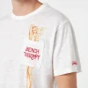 Herren-T-Shirt aus Leinenjersey Ecstasea mit bedruckter und bestickter Tasche